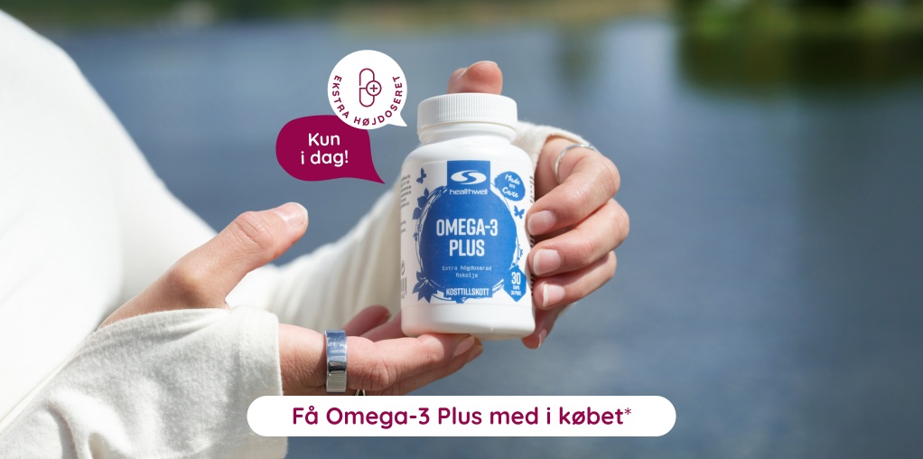 Kun i dag! K�b fra varem�rket Healthwell for 500 kr, f� Healthwell Omega-3 Plus, 30 kaps med i k�bet